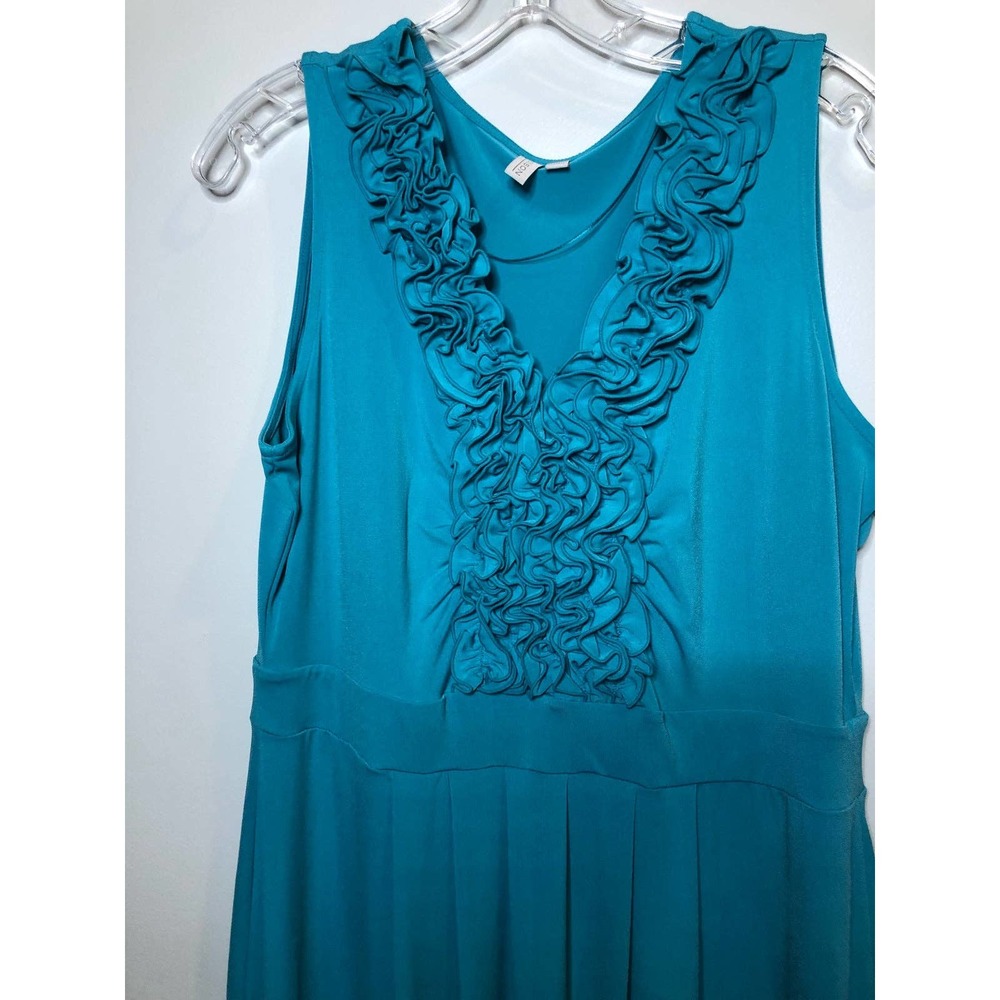 COPY - Teal Madison Large Ruffle sleeveless Dress Business Career Wedding Guest